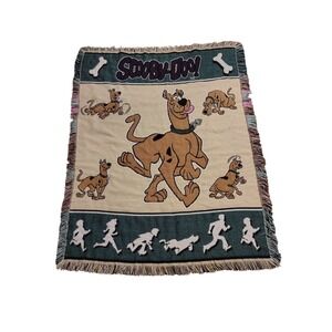 Vintage Scooby-Doo tapestry 90's blanket Cartoon Network 1999 45"x55"